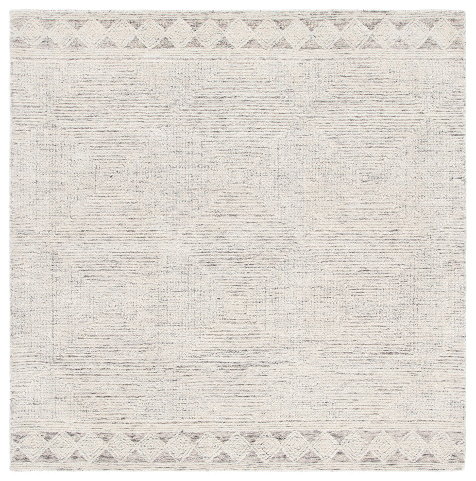 Safavieh Couture Abstract Collection, ABT349 Rug, Ivory/Grey, 8' Square