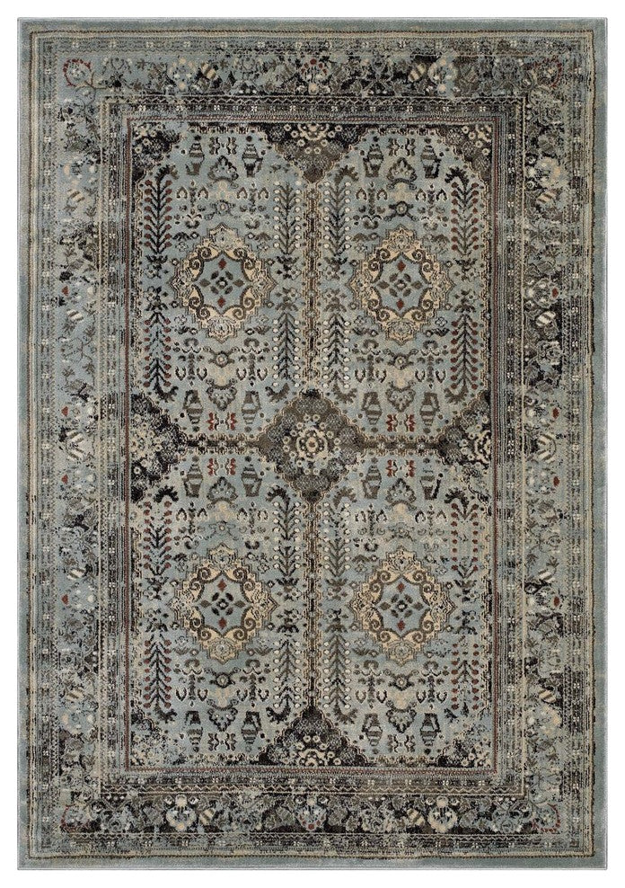Modway Enye Distressed Vintage Floral Lattice 8'x10' Area Rug, Brown