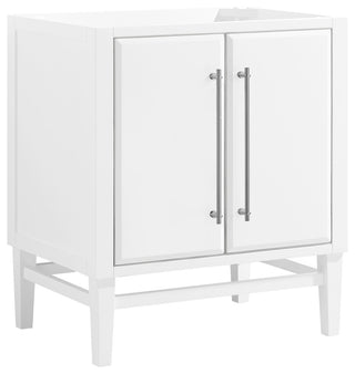Mason 30" Vanity Only, White With Brushed Silver Hardware