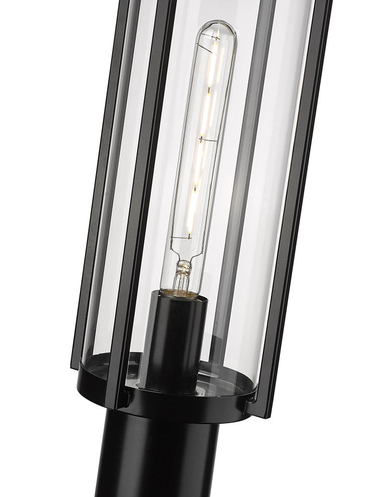 1 Light 8 in. Powder Coated Black Outdoor