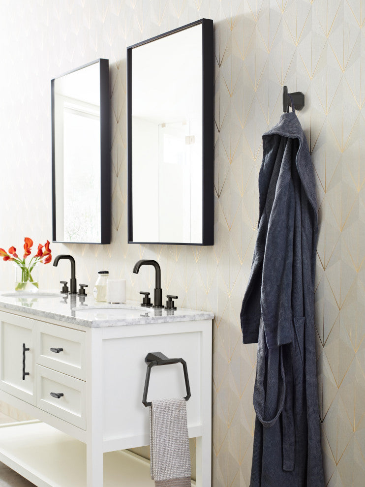 St. Vincent Contemporary Single Robe Hook, Matte Black
