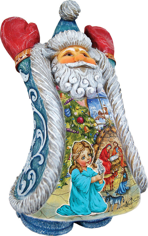 Hand Painted Christmas Night Greetings Santa Figurine