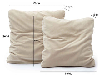 Tipsy Rose Floppy Pillow, Taupe, 20x20"
