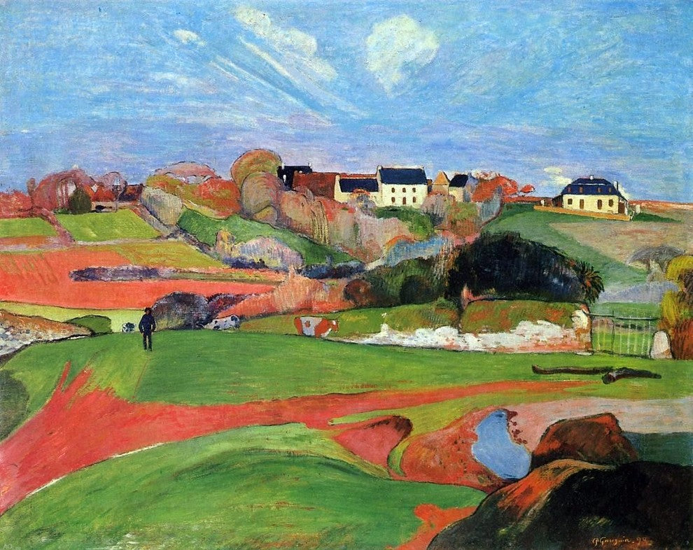 Paul Gauguin Fields at le Pouldu, 20"x25" Wall Decal