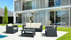 Monaco Resin Patio Club Chair With Cushion, Dark Gray