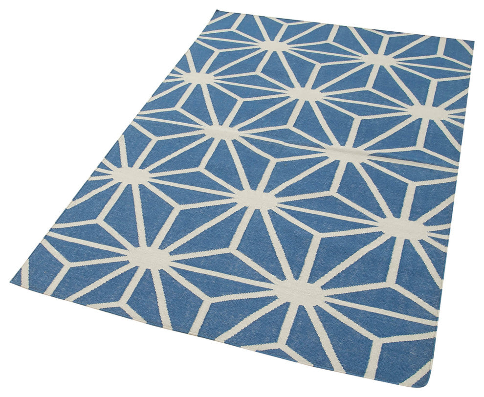 Rug N Carpet - Handmade Wool 3' 8'' x 5' 6'' Flatweave Dhurrie Kilim Rug