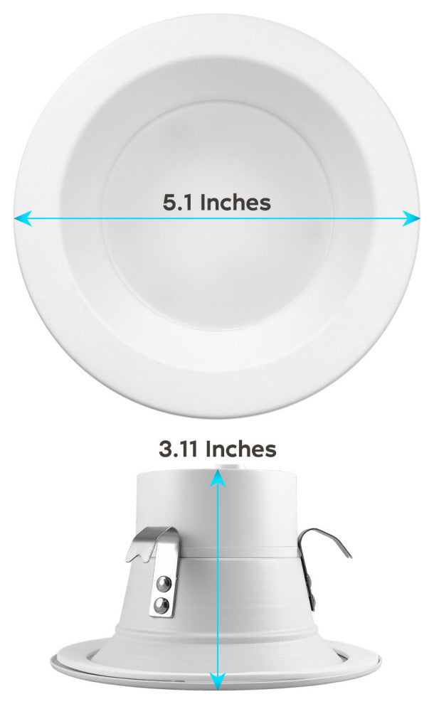 Luxrite 4" LED Recessed Can Light 14W 5 Color Option ETL 4 Pack