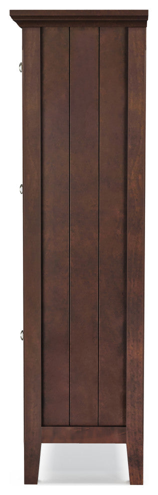 Acadian Solid Wood Entryway Shoe Storage Cabinet, Brunette Brown