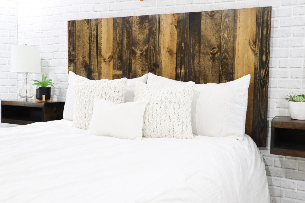Handcrafted Headboard, Hanger Style, Dark Brown, Queen
