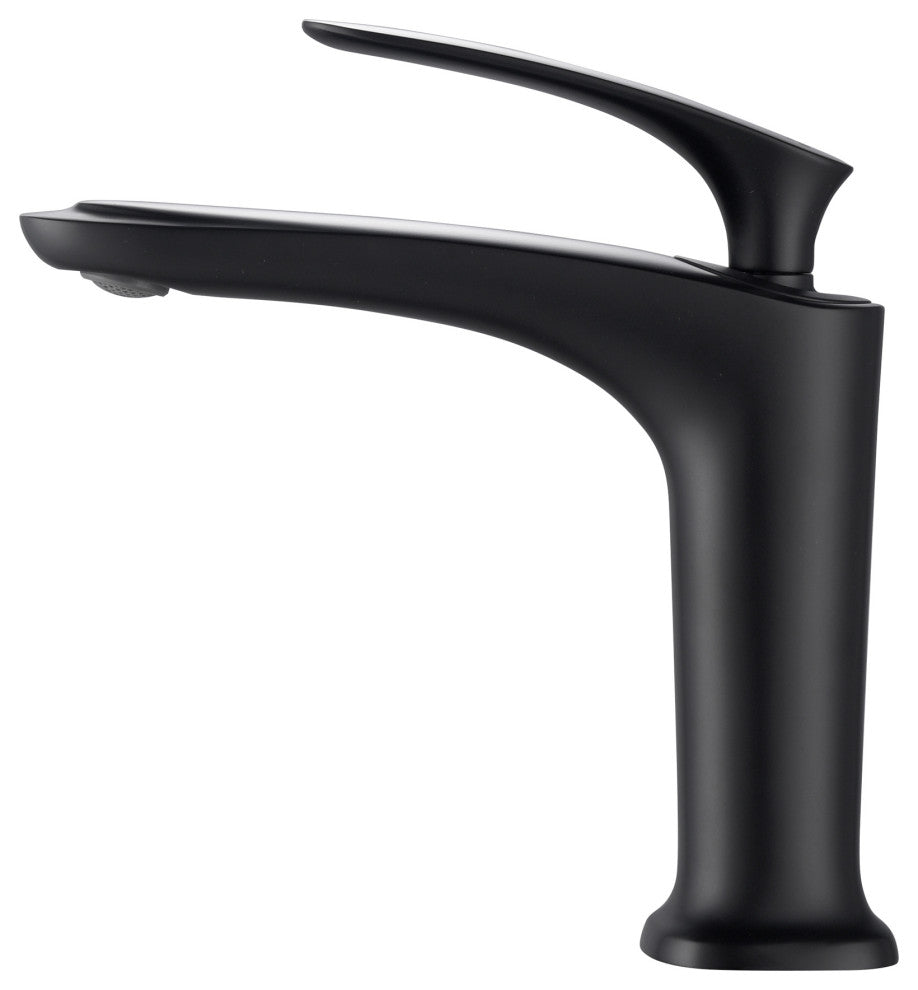 Brianna 7" Single Hole Bathroom Sink Faucet, Matte Black