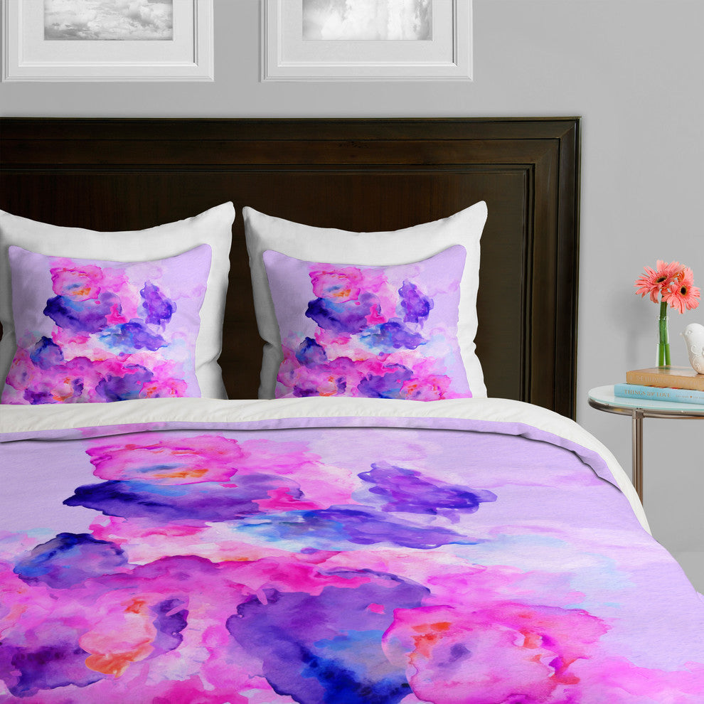Deny Designs Viviana Gonzalez Watercolor Love 1 Duvet Cover - Lightweight