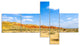 Rocky Mountain in Desert, Landscape Photo Canvas Art Print, 60"x32", 5 panels