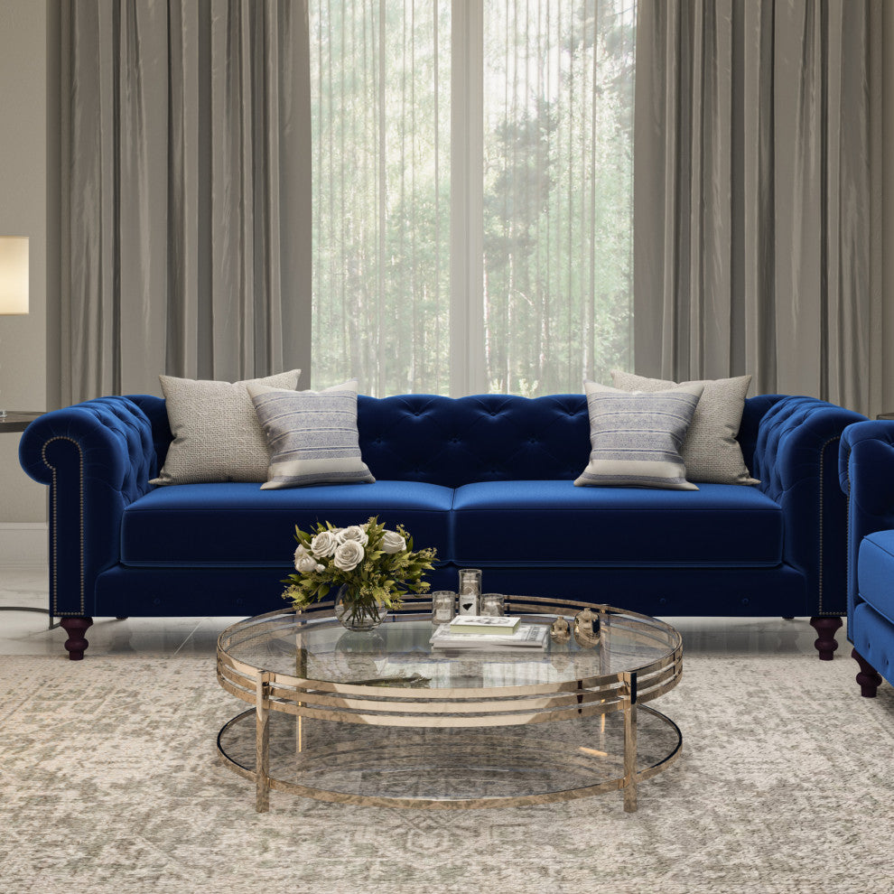 Nativa Interiors London 72" Sofa, Red, Deep Plush Depth