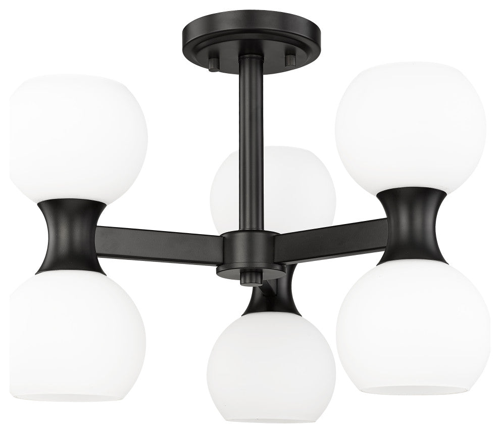 Z-LITE 6-Light Semi Flush, Matte Black