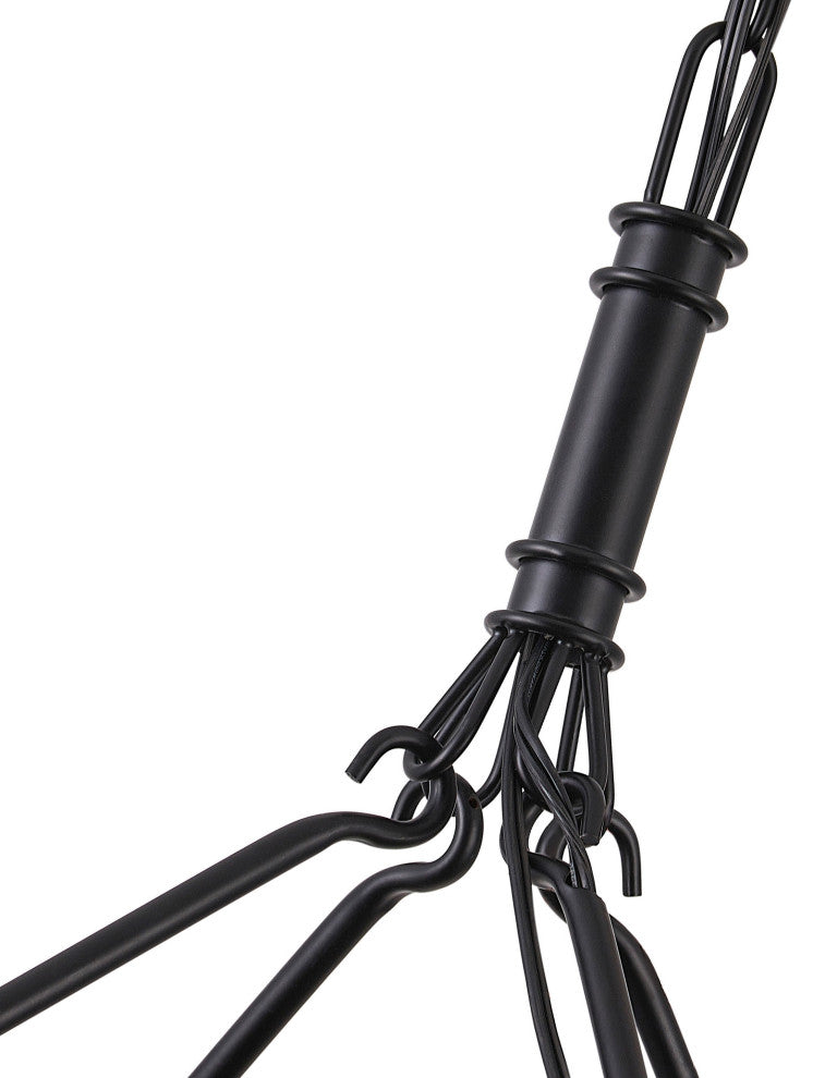 Matte Black 20-Lights Wagon Wheel Chandelier for Living Room
