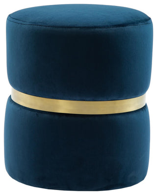 TOV Furniture Yamma Navy Velvet Ottoman