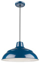 R Series Collection 17" Corded RLM Pendant (Wire Guard Sold Separately), Navy Bl