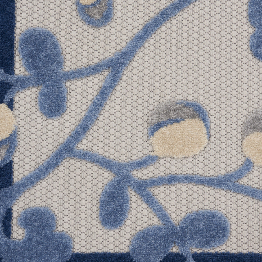 8 x 11 Blue and Gray Indoor Outdoor Area Rug