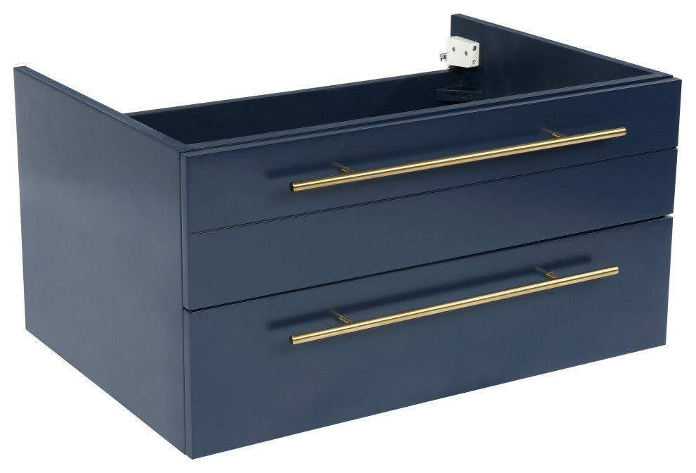 Fresca Lucera Royal Blue Wall Mount Undermount Sink Modern Bathroom Cabinet, 30"