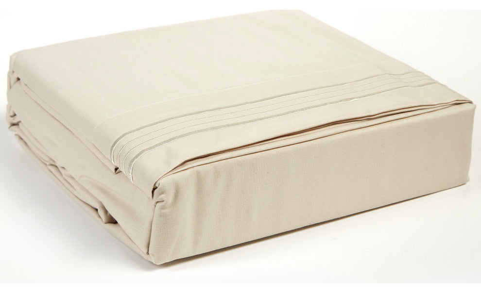 Linum Home Textiles 1800 TC Brushed Microfiber Sheet Set with 4 Line Embroidery
