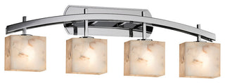 Alabaster Rocks! Archway 4-Light Bath Bar, Rectangle, Chrome, LED