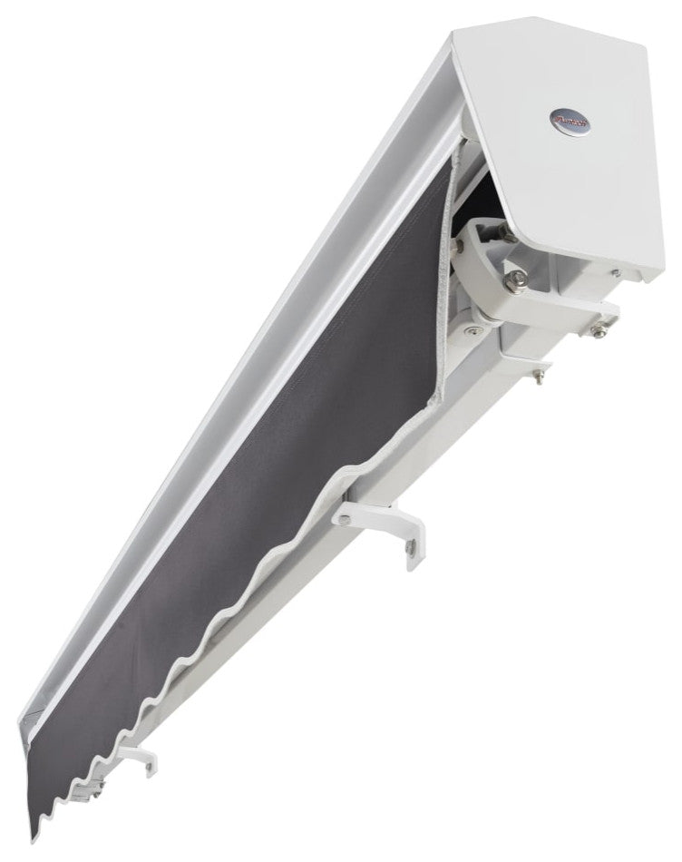 Awntech 18'x10' Destin Left Motor Acrylic Fabric Retractable Awning, Gunmetal