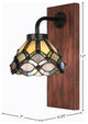 Oxbridge Wall Sconce, Matte Black & Painted Wood-look Metal, 7" Grand Merlot Art