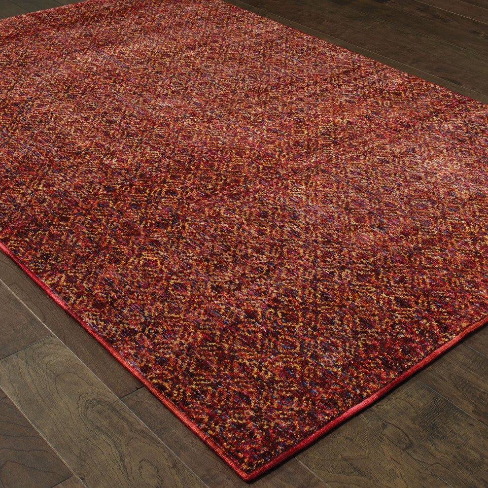 Aegina Diamonds Red/Rust Area Rug, 7'10"x10'10"