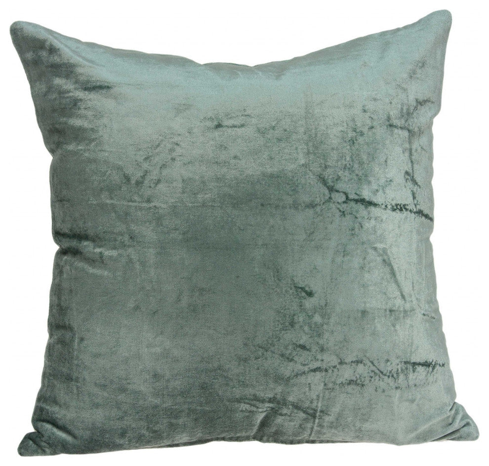 22" X 7" X 22" Transitional Sea Foam Solid Pillow Cover With Down Insert