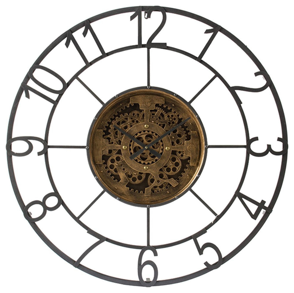 Round Decorative Gear Iron Wall Clock