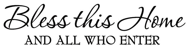 VWAQ Bless This Home and All Who Enter Wall Decals Quotes Religious Wall Art