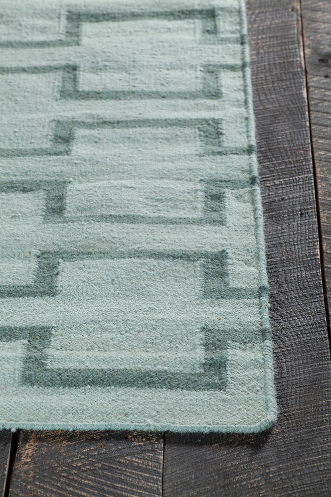 Lima Contemporary Area Rug, Blue and Green, 3'x5'