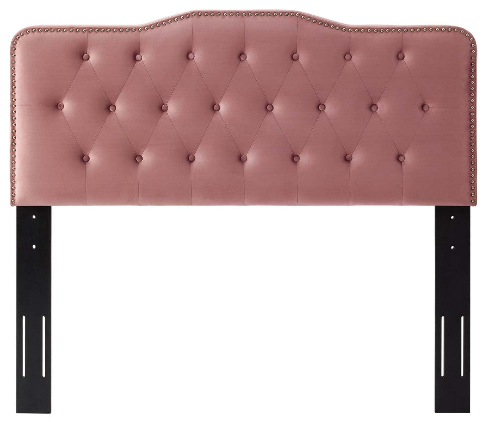 Tufted Headboard, Twin Size, Velvet, Pink, Modern Contemporary, Bedroom Master