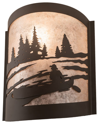 10 Wide Canoe At Lake Right Wall Sconce