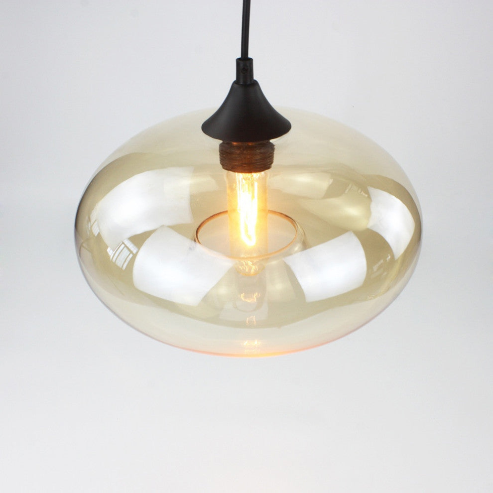 MIRODEMIÂ® Tourrettes-sur-Loup Loft Glass Pendant Lamp, Amber