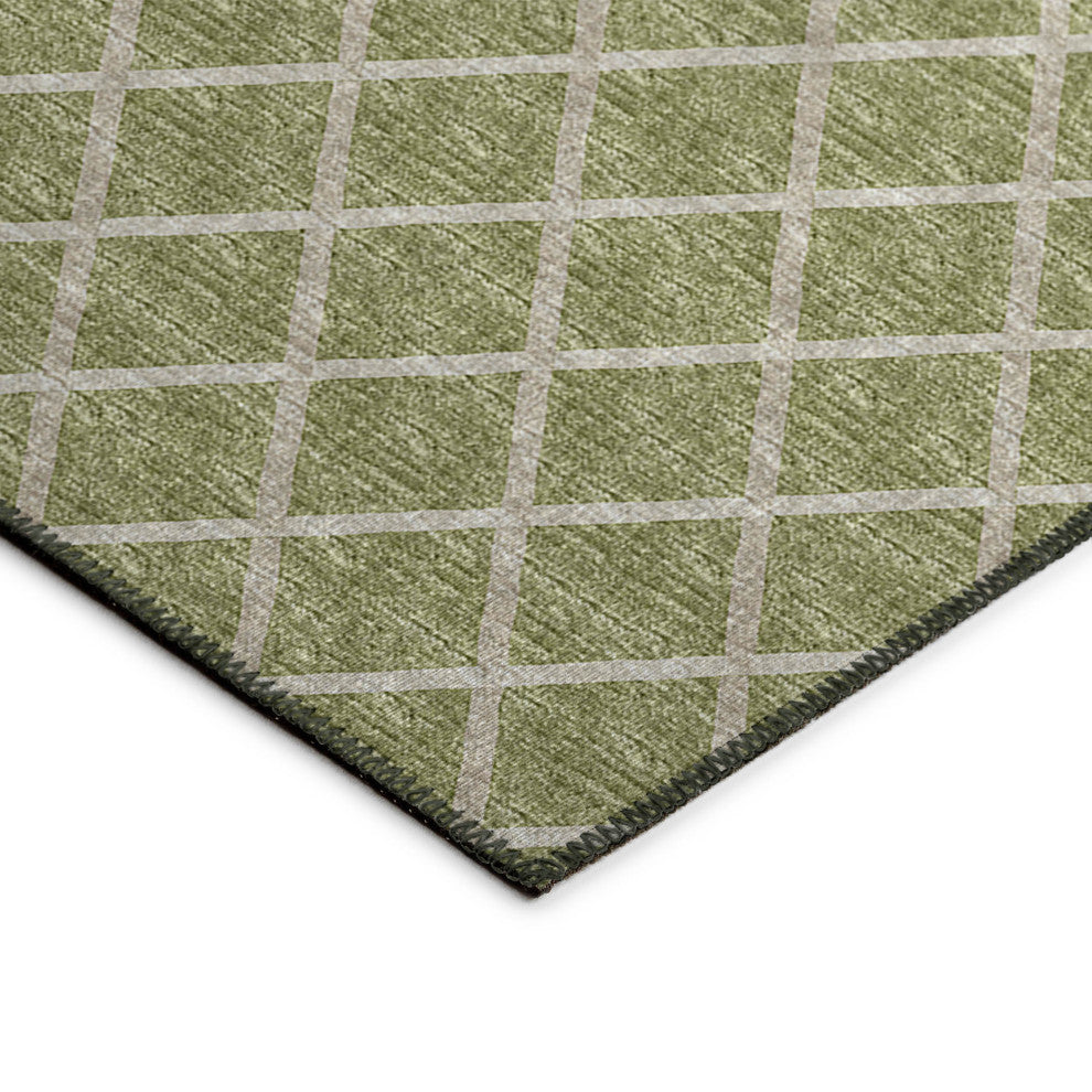Indoor/Outdoor York YO1 Aloe Machine Washable 1'8" x 2'6" Rug