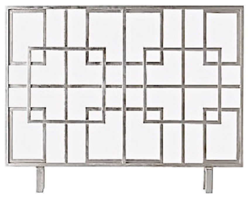 Squares Fire Screen, Antique Finish