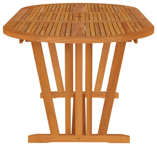 vidaXL Outdoor Dining Table Extendable Patio Garden Table Solid Eucalyptus Wood
