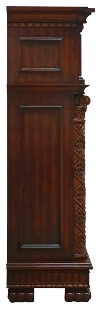 ACME Vendome Free-standing Rectangular Wooden Fireplace in Cherry
