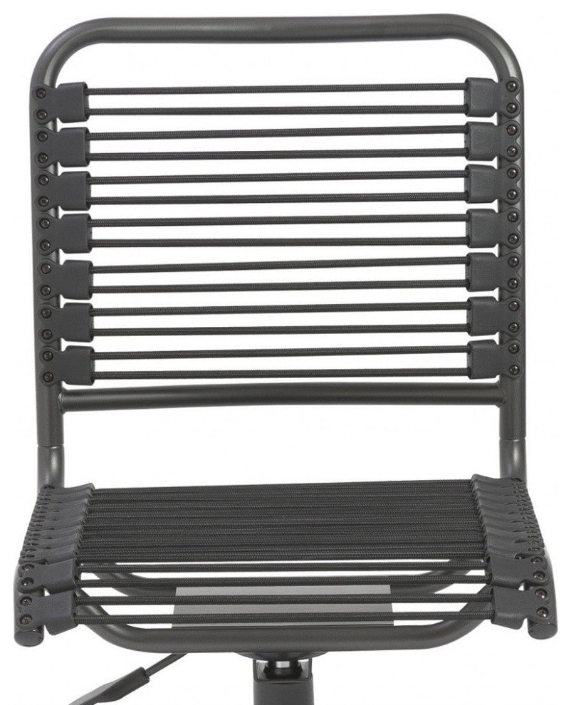 Black Adjustable Height Swivel Bungee Rolling Office Chair