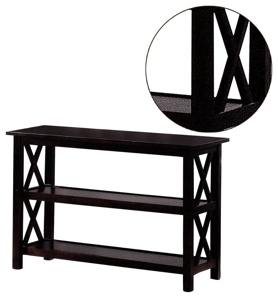 Sofa Table with 2-shelf, Dark Merlot