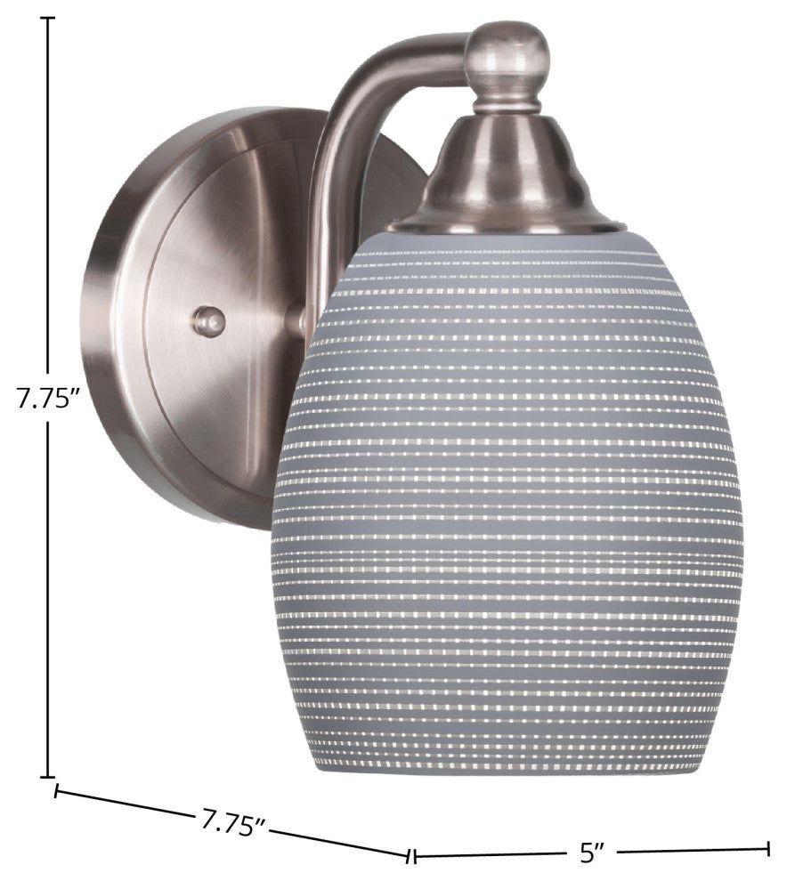Paramount Wall Sconce, Brushed Nickel, 5" Gray Matrix Glass