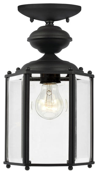 Generation Lighting 1-Light Outdoor Semi-Flush Convertible Pendant, Black