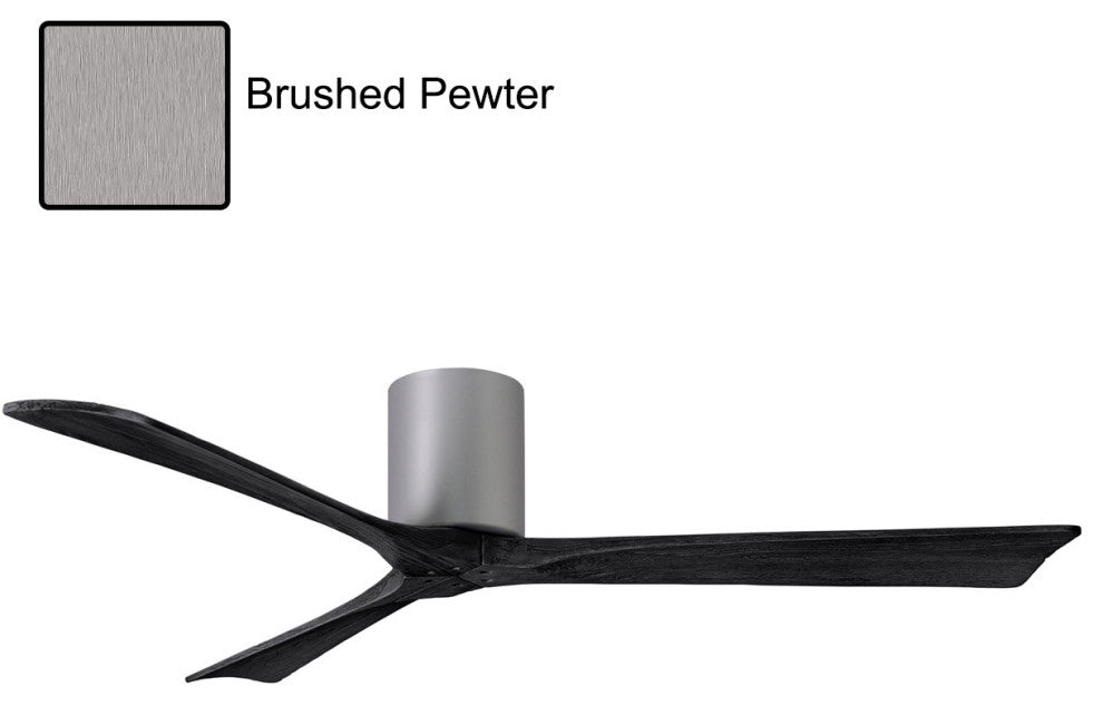 Matthews Fan, Irene-3H Ceiling Fan, Brushed Pewter, 60-Inch, Matte Black Blades