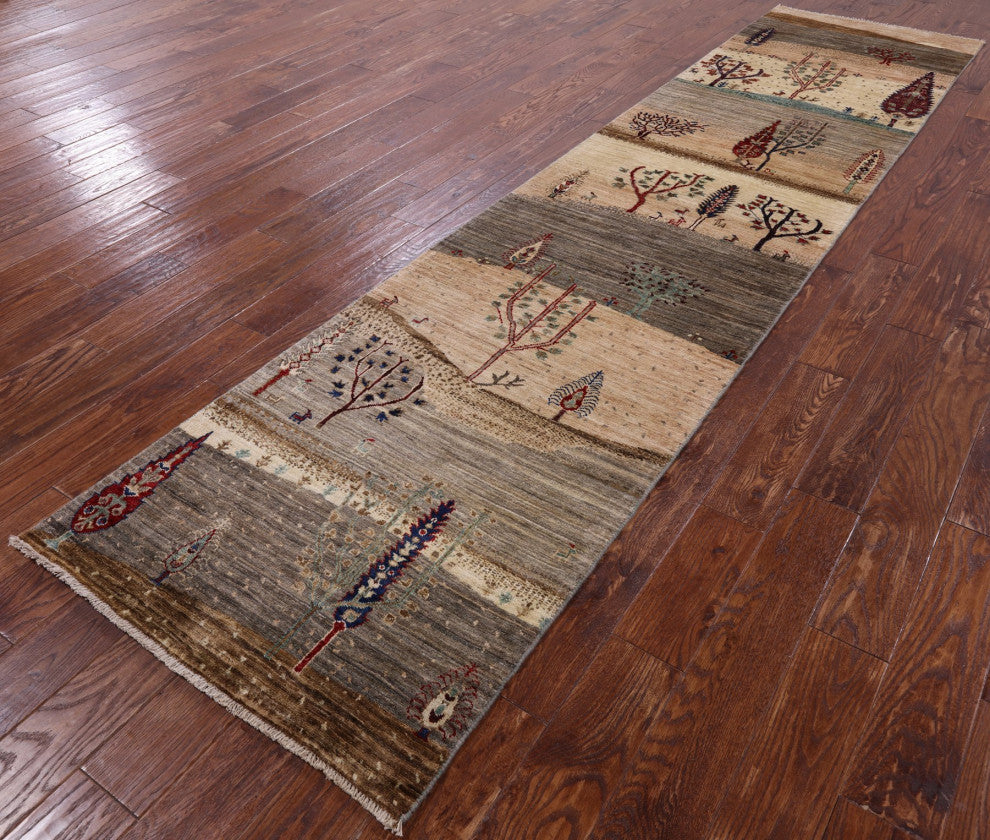 2' 10" X 11' 7" Runner Persian Gabbeh Tribal Wool Rug Q7950