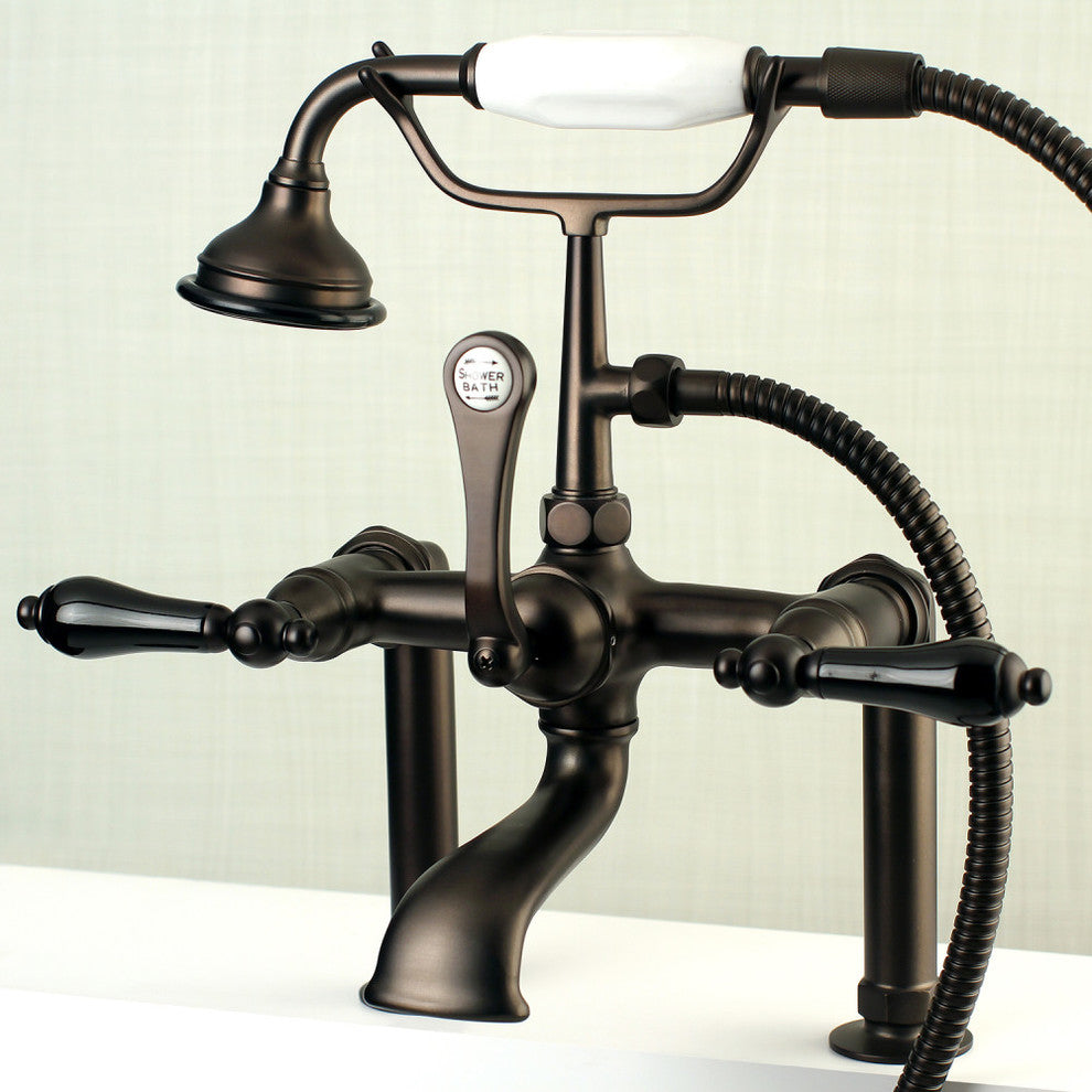 Aqua Vintage Deck Mount Clawfoot Tub Faucet, Oil Rubbed Bronze