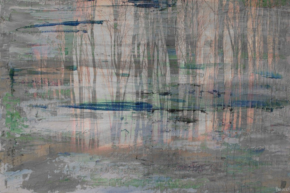 "Marshy Reflection" Painting Print on Wrapped Canvas, 36"x24"