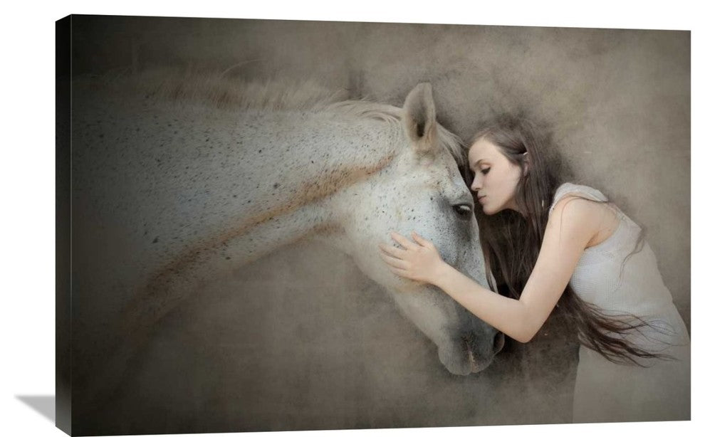"A Kiss" Stretched Canvas Giclee by Olga Mest, 36x24"