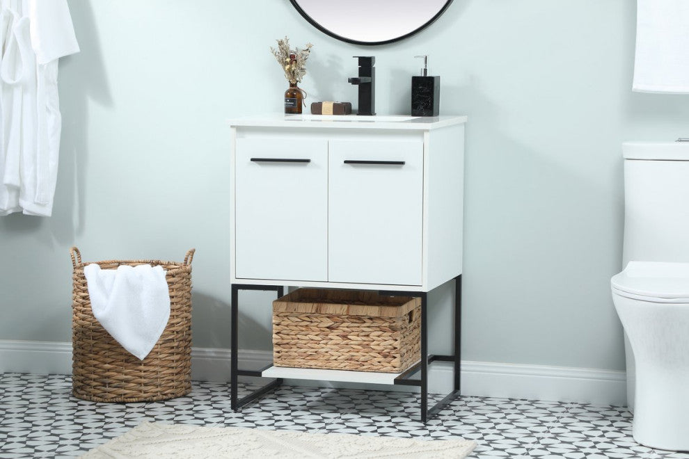 Sue 24" Single Bathroom Vanity, White