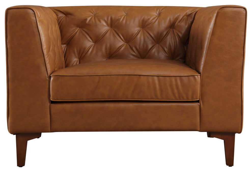 Olliver Modern Chesterfield Leather Armchair
